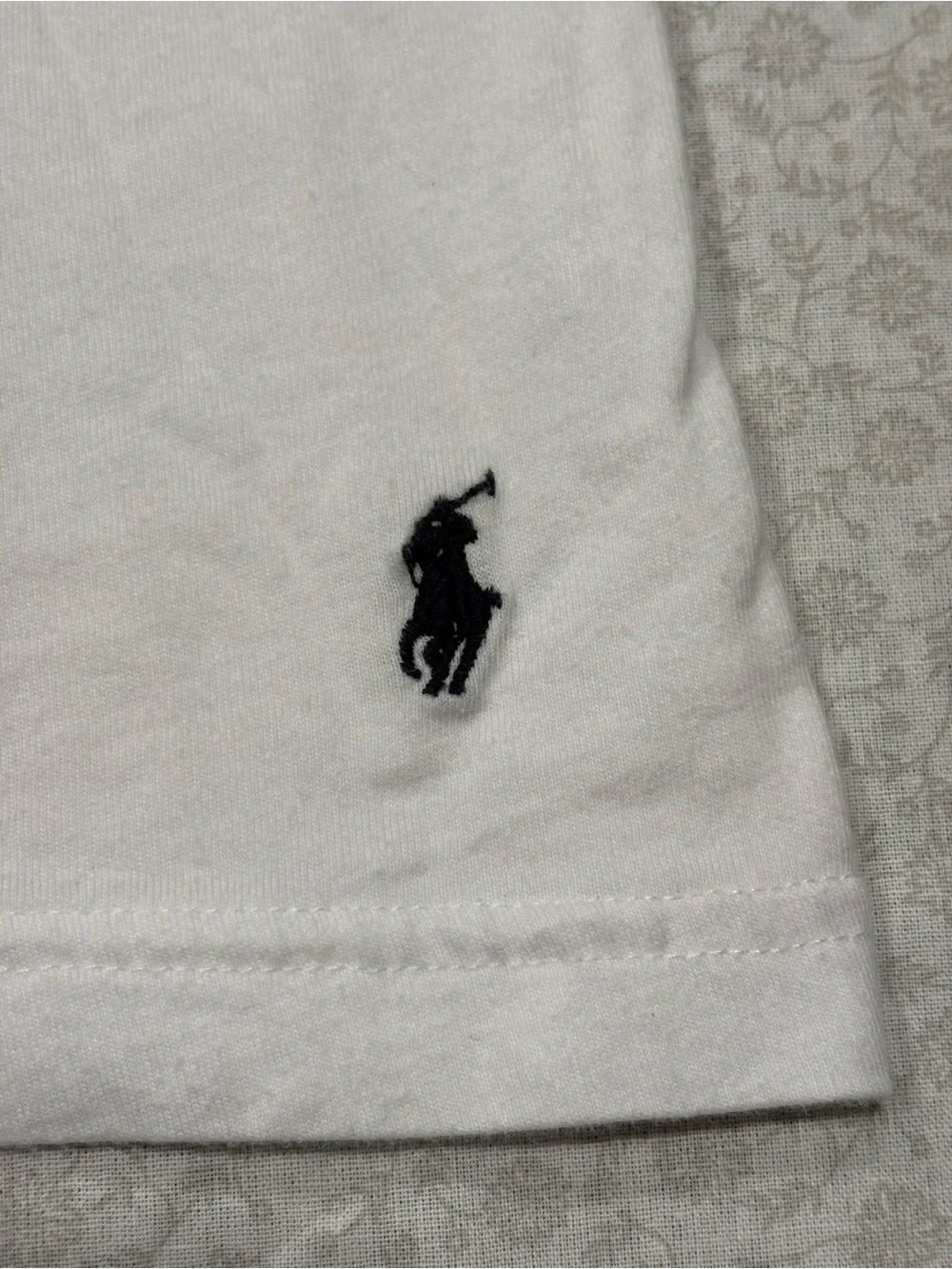 Polo Ralph Lauren White Slim Fit Logo Cotton Knit Crew Neck Tee Shirt Mens S